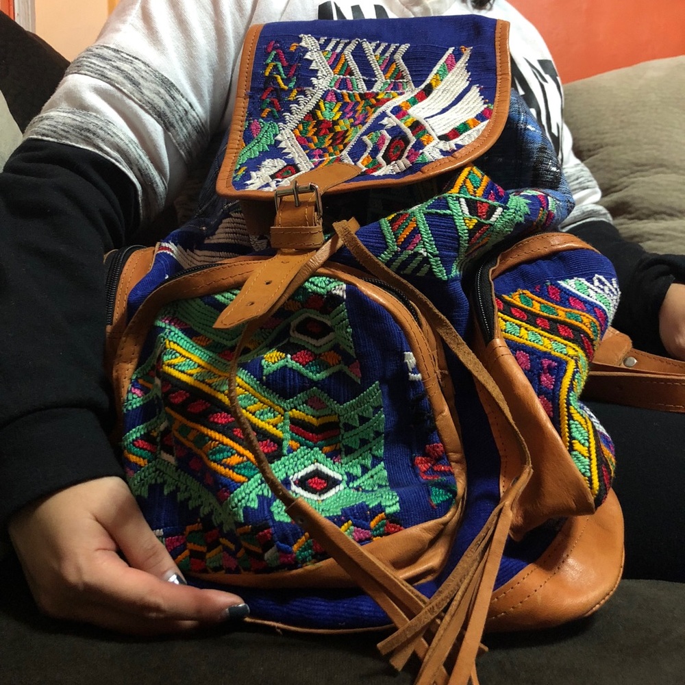 Authentic Embroidered Leather Book bag